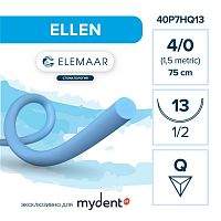 Шовный материал ELLEN 4/0 (12 шт, 75 см, 1/2, 13 мм, обратно-режущая)
