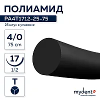 Шовный материал Полиамид NA 4/0 mono T 17 mm 1/2 75 cm (25 шт)
