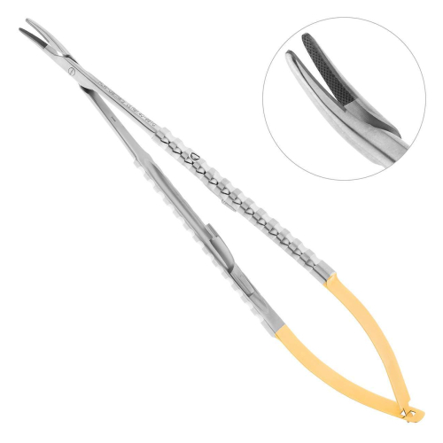 Иглодержатель  Micro-Nadelhalter TC, изогнутый, 18 см