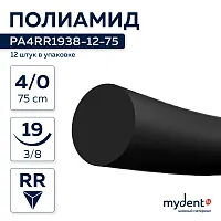 Шовный материал Полиамид NA 4/0 mono RR 19 mm 3/8 75 cm (12 шт), PA4RR1938-12-75