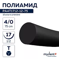 Шовный материал Полиамид NA 4/0 mono T 17 mm 1/2 75 cm (12 шт)