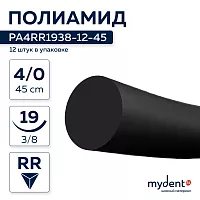 Шовный материал Полиамид NA 4/0 mono RR 19 mm 3/8 45 cm (12штук)