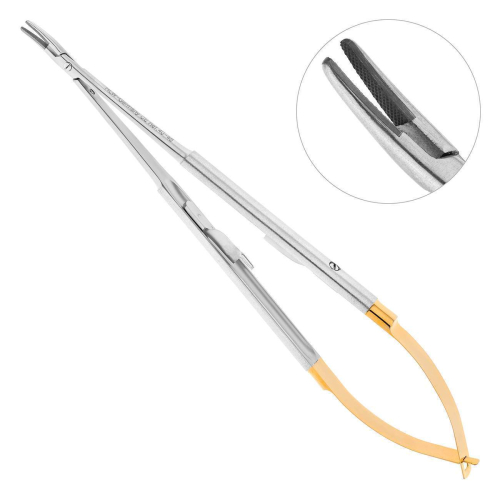 Иглодержатель Micro-Nadelhalter TC, изогнутый, 18 см